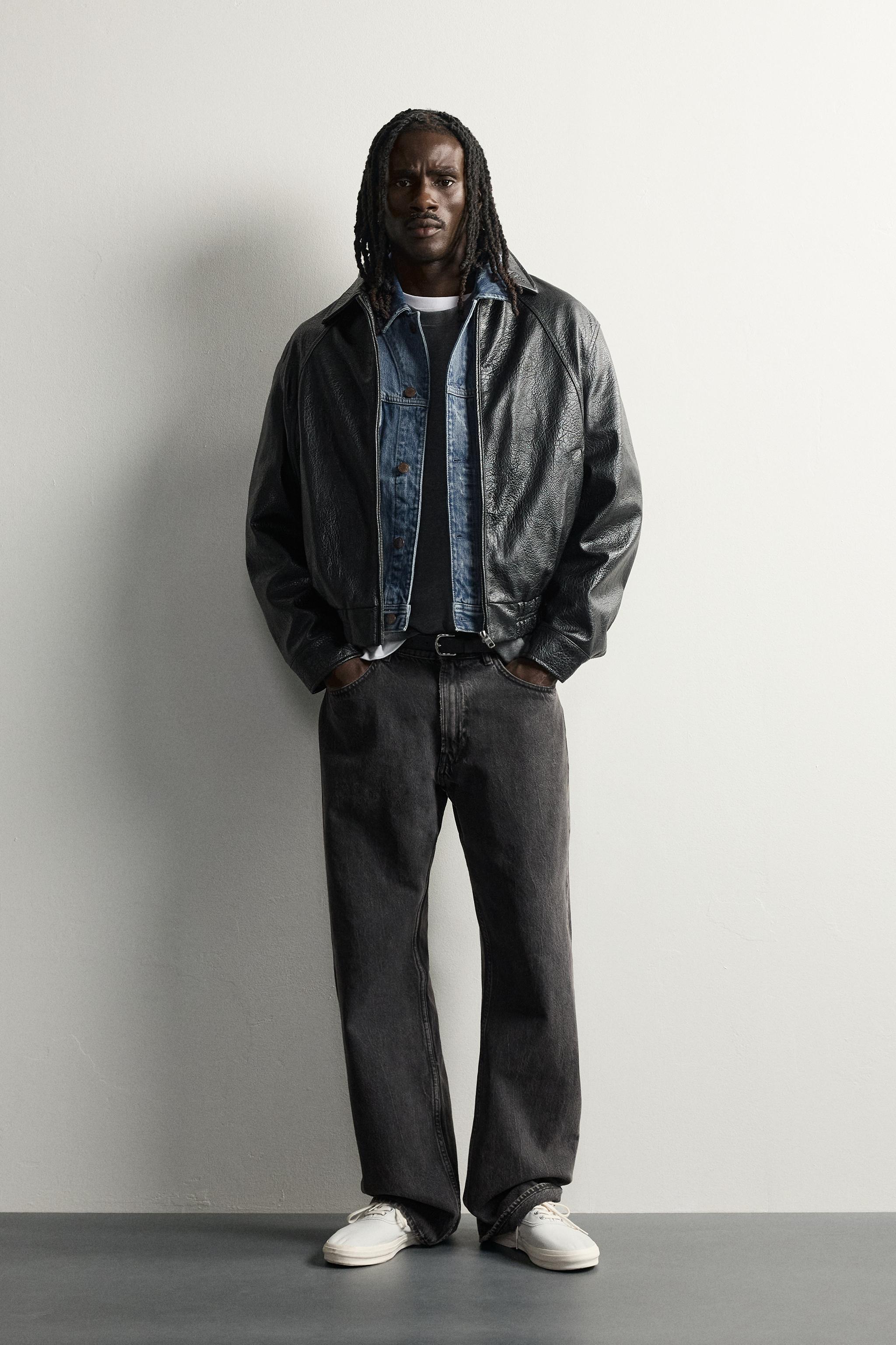 FAUX LEATHER RELAXED FIT JACKET